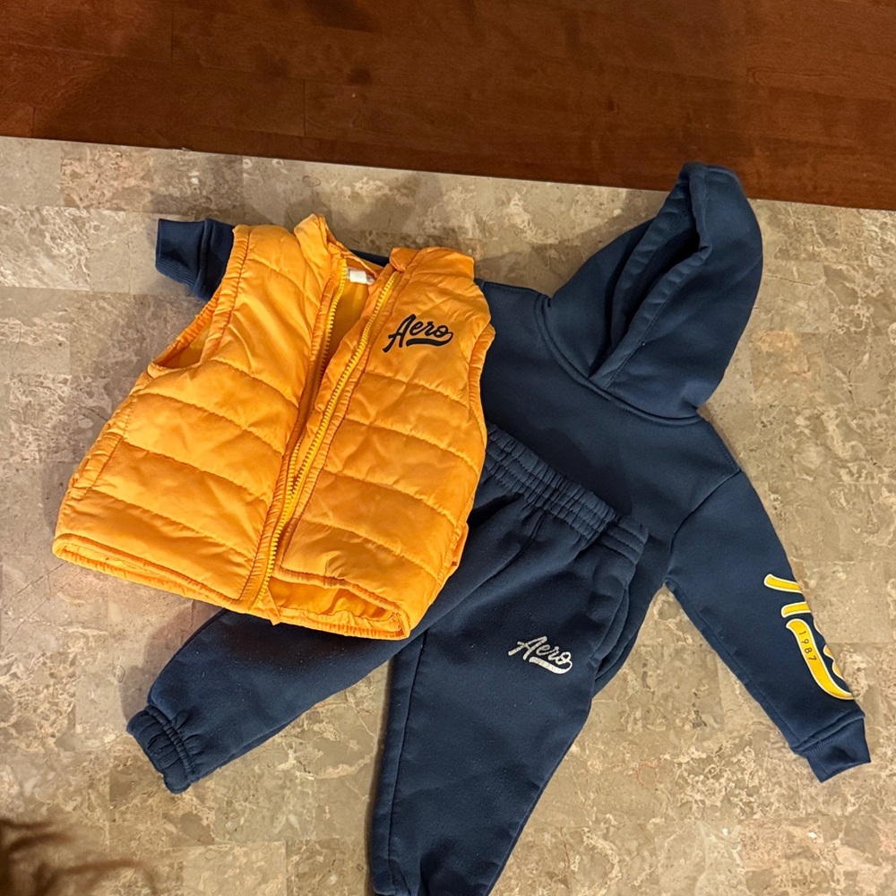 Aeropostale Kids Matching Set in Navy and Orange